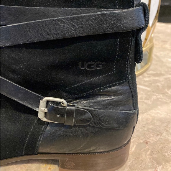 UGG Australia Black Suede/Leather Boots - Picture 6 of 8
